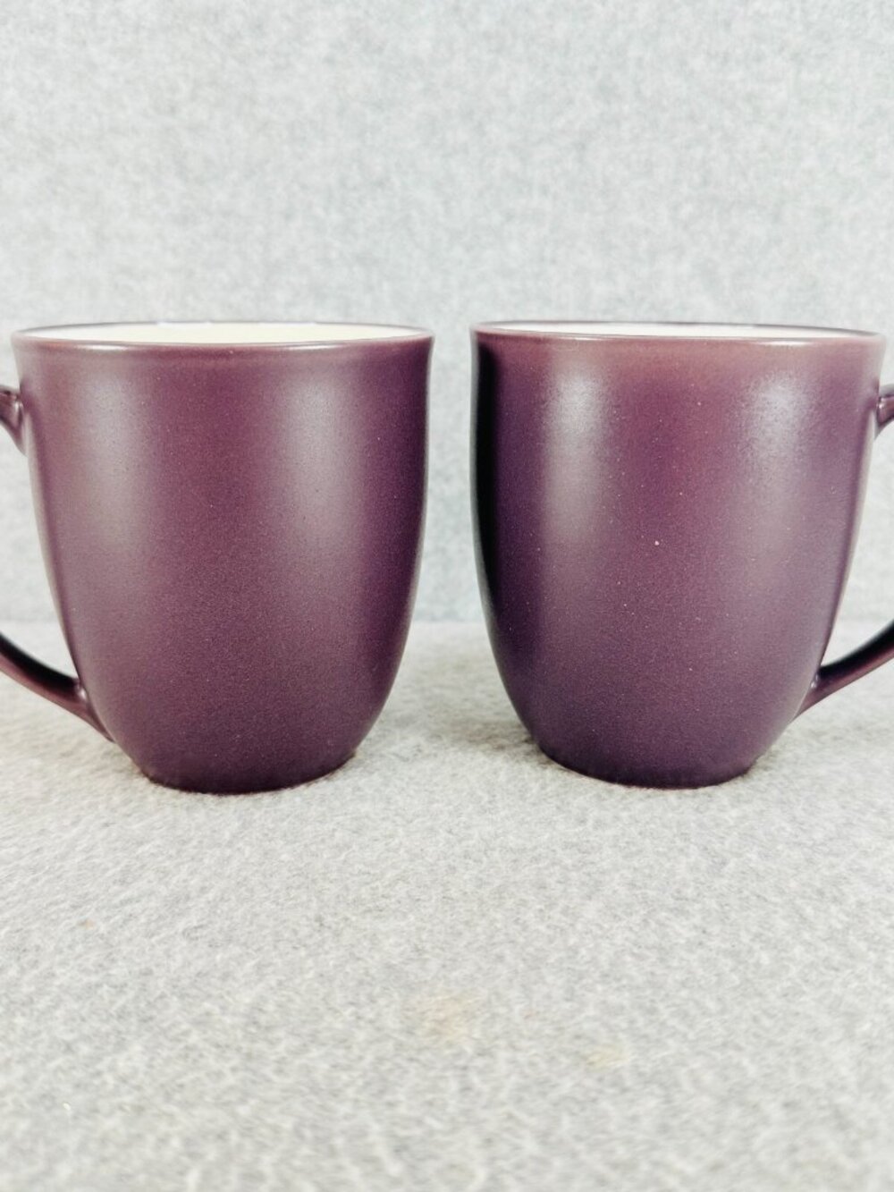 Noritake Colorwave Purple 2 Mugs Coffee Cups White 8486 Stoneware